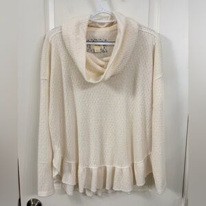 Anthropologie Cream Turtleneck Sweater